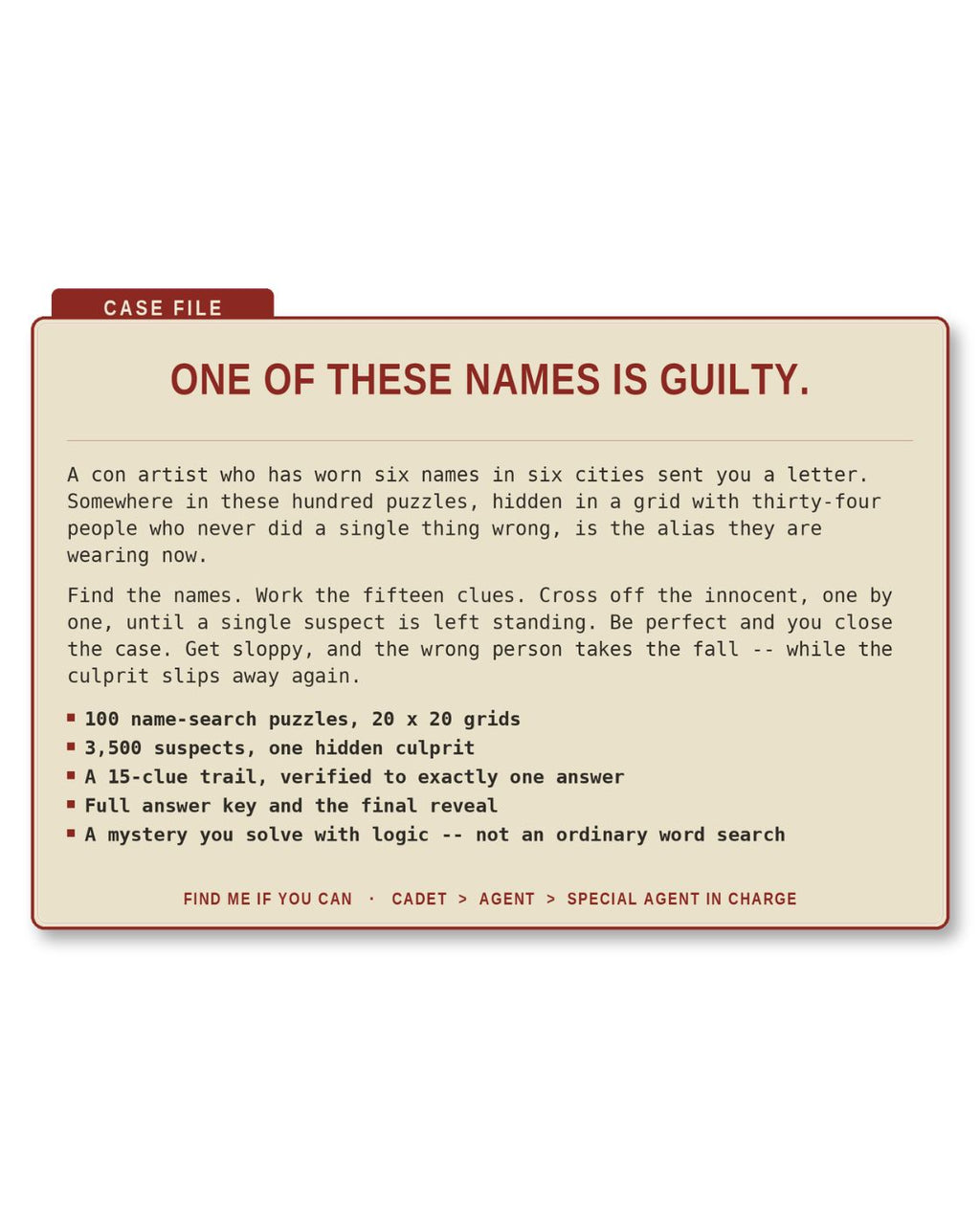 Find Me If You Can: Special Agent in Charge - Level III