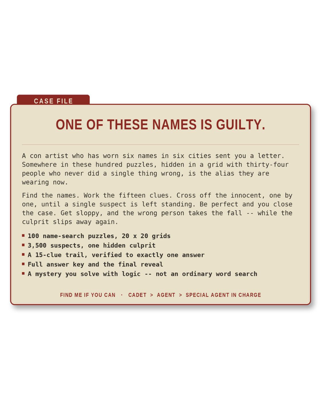 Find Me If You Can: Special Agent in Charge - Level III