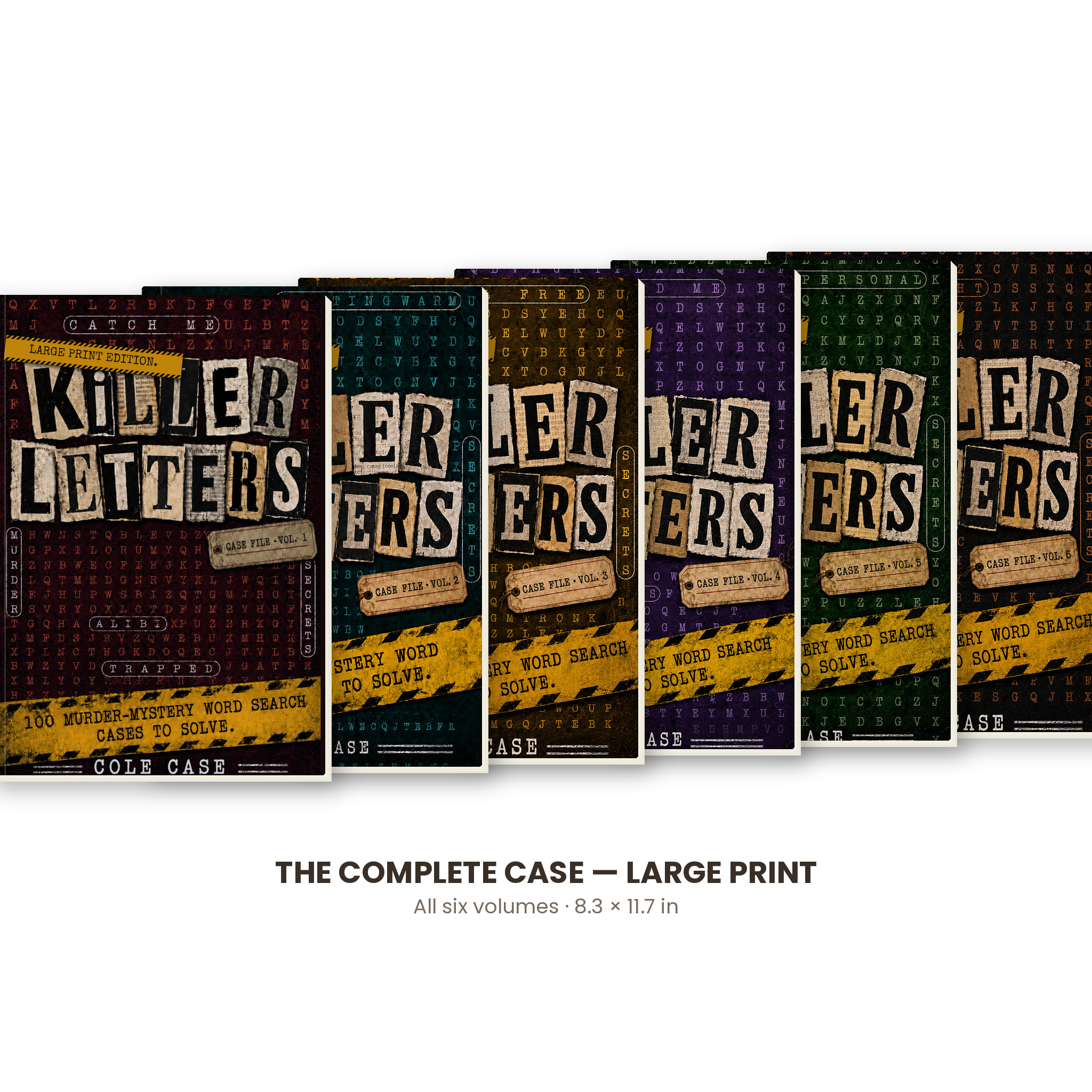 Killer Letters Complete Case Large Print edition all six large print volumes