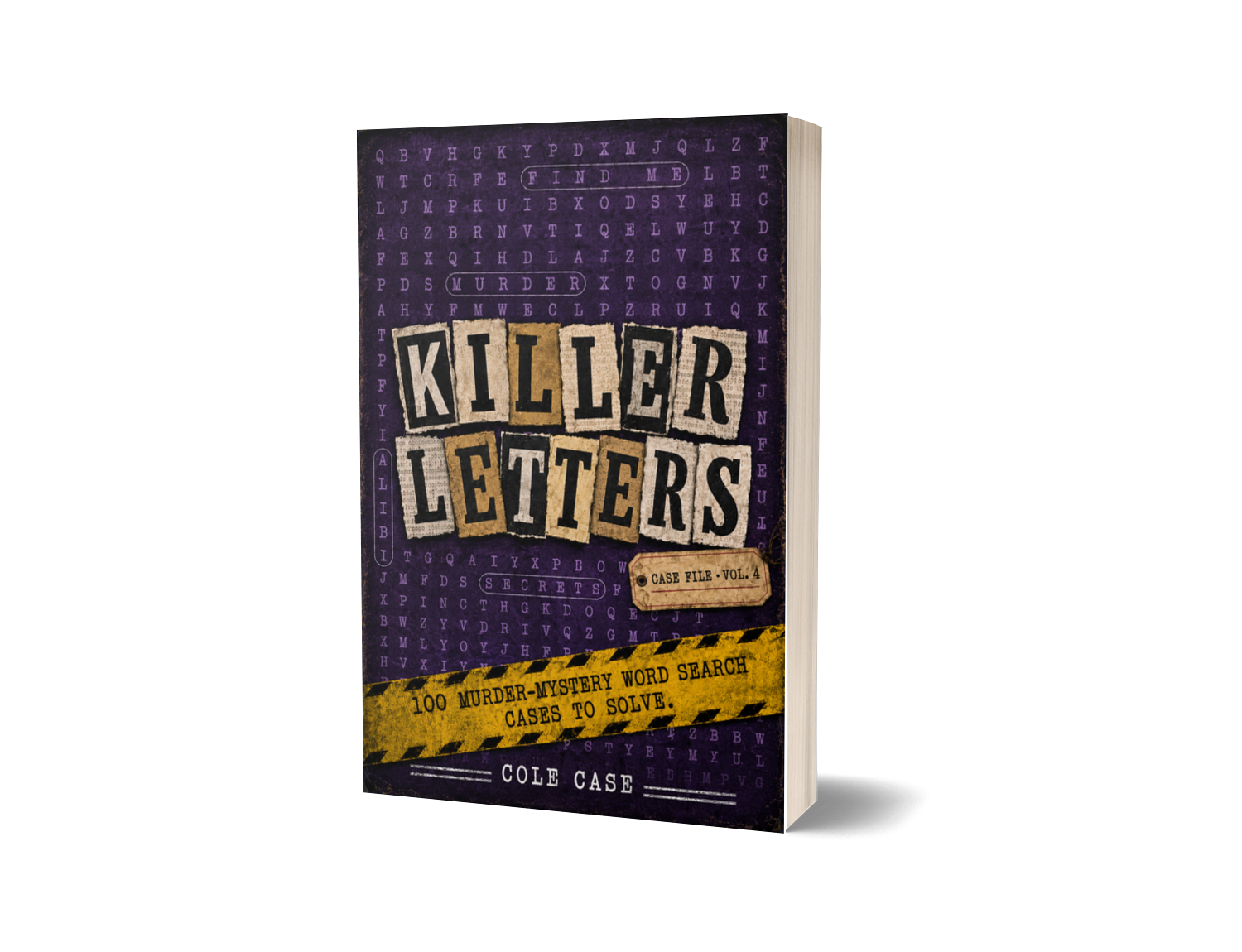 Killer Letters Vol. 4 paperback mockup for PageTurn Puzzles noir mystery word search series