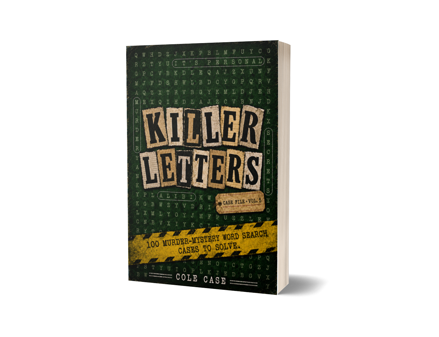 Killer Letters Vol. 5 paperback mockup for PageTurn Puzzles noir mystery word search series