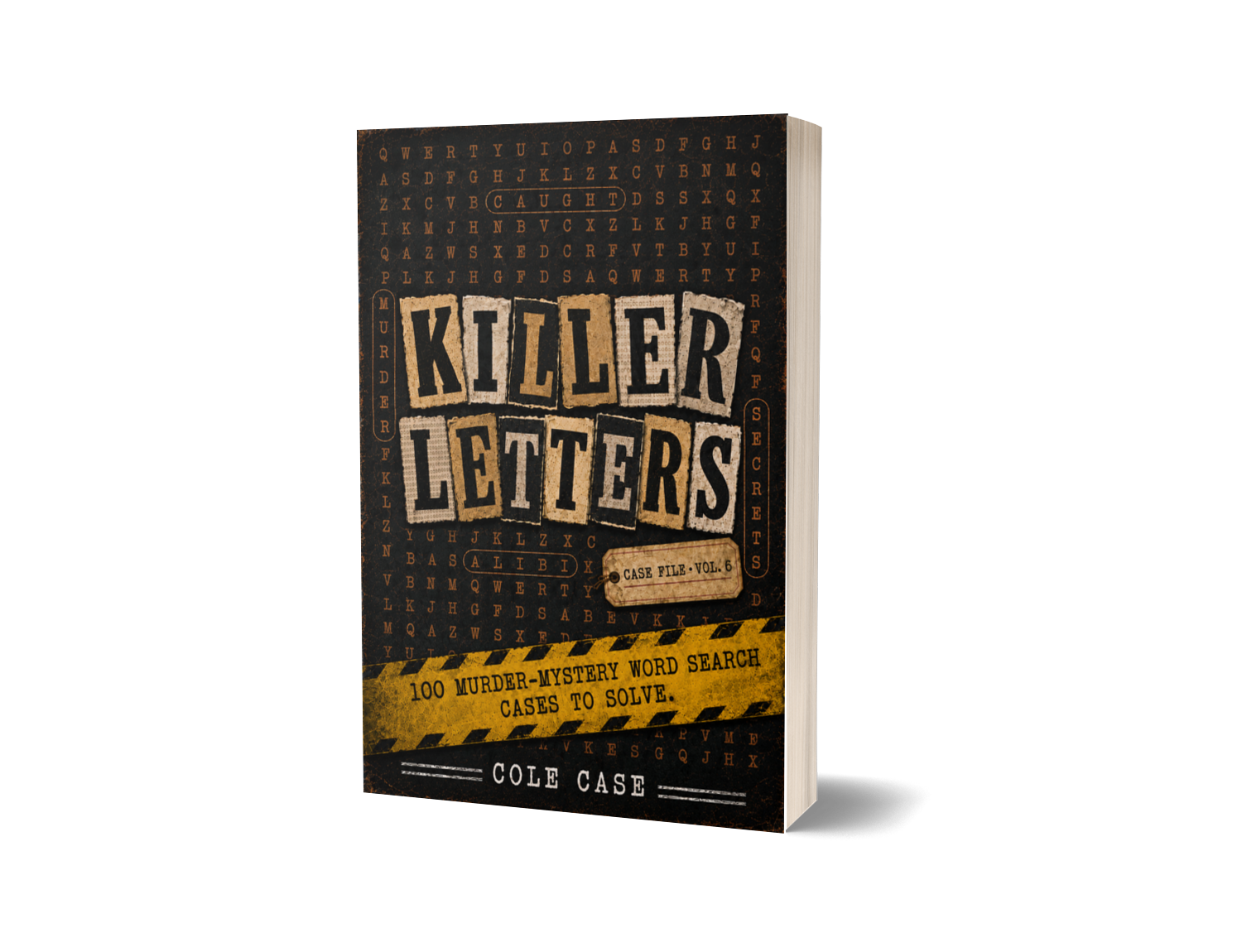 Killer Letters Vol. 6 paperback mockup for PageTurn Puzzles noir mystery word search series