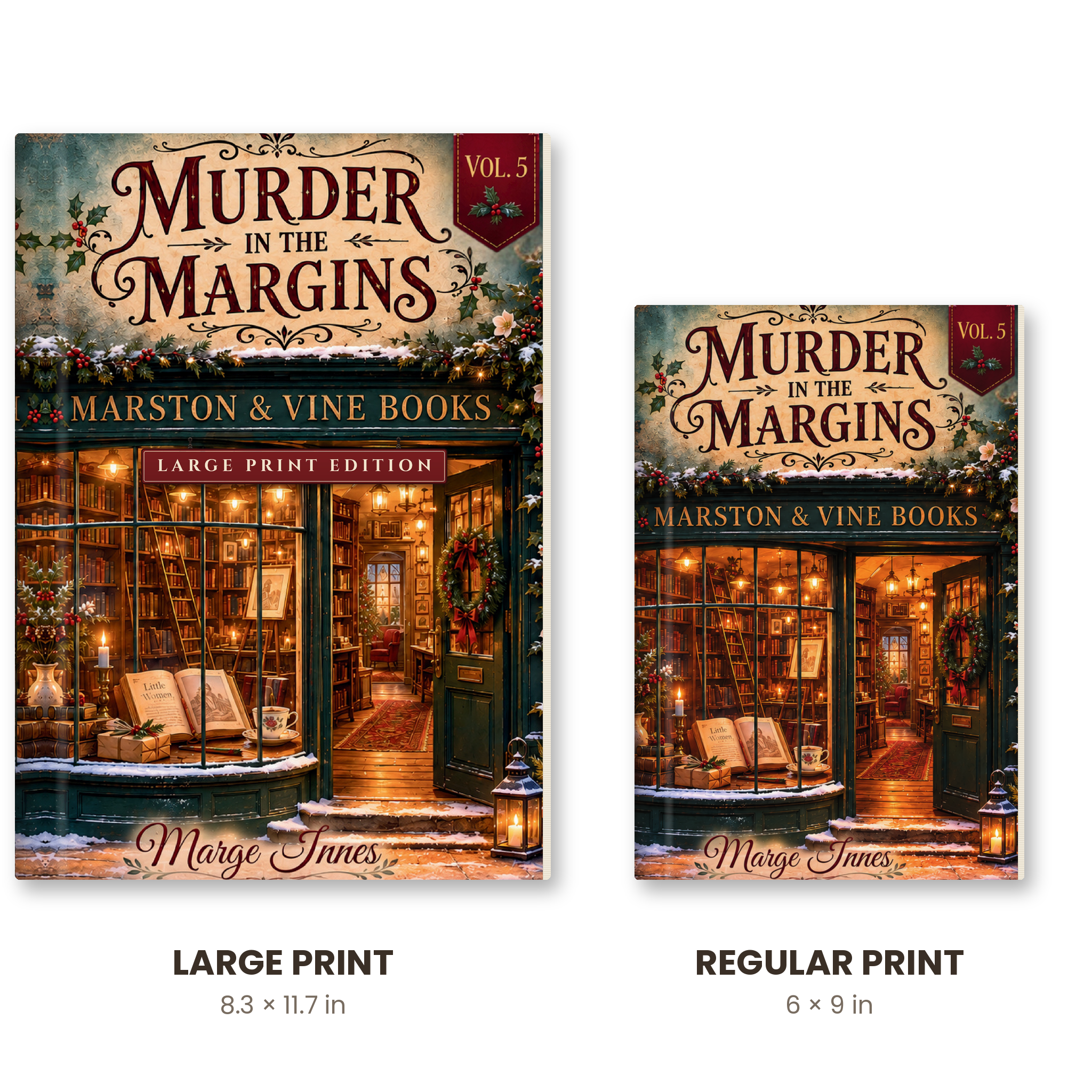 Murder in the Margins Vol. 5 — Large Print vs Regular Print size comparison