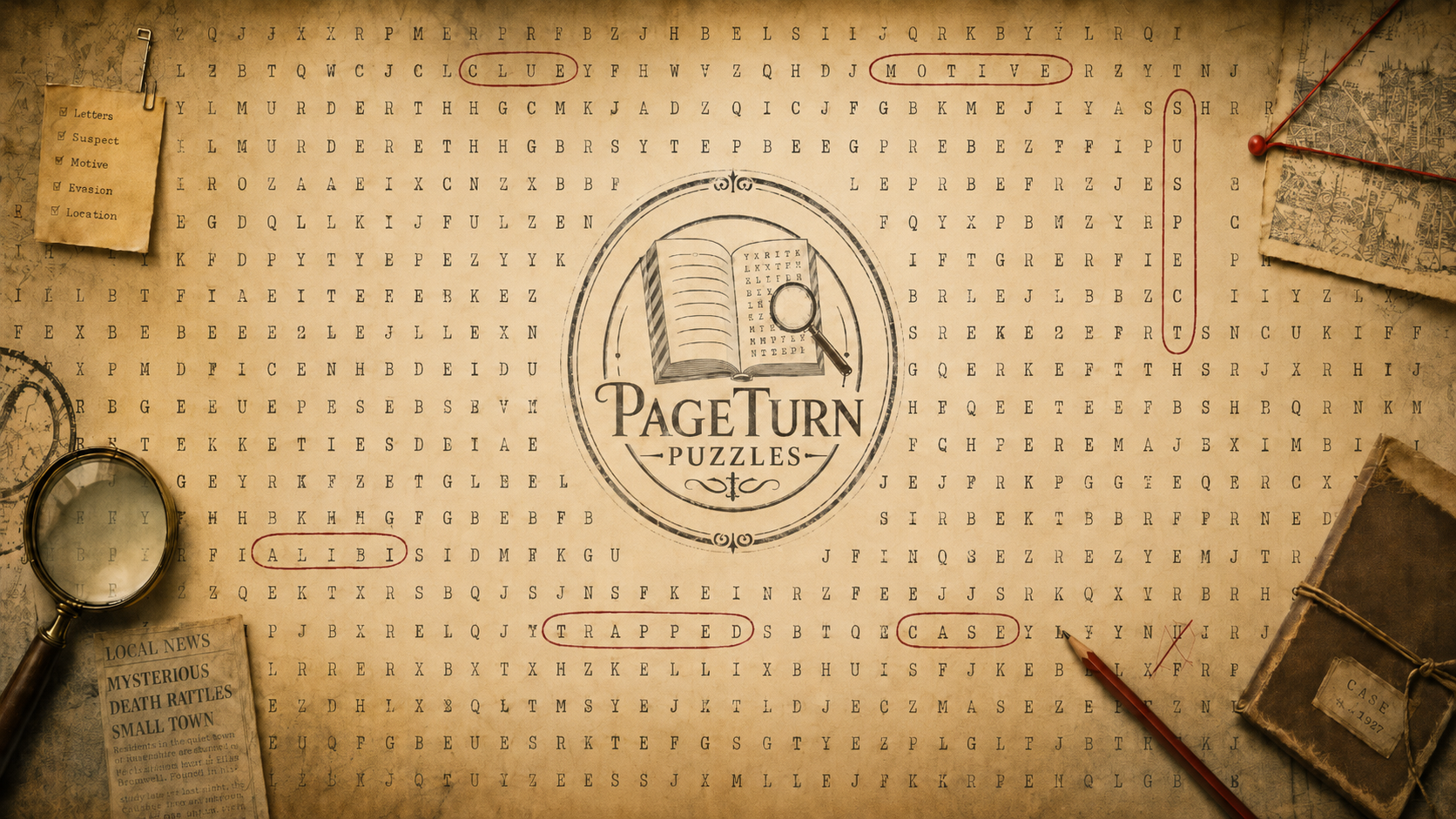 PageTurn Puzzles word search banner